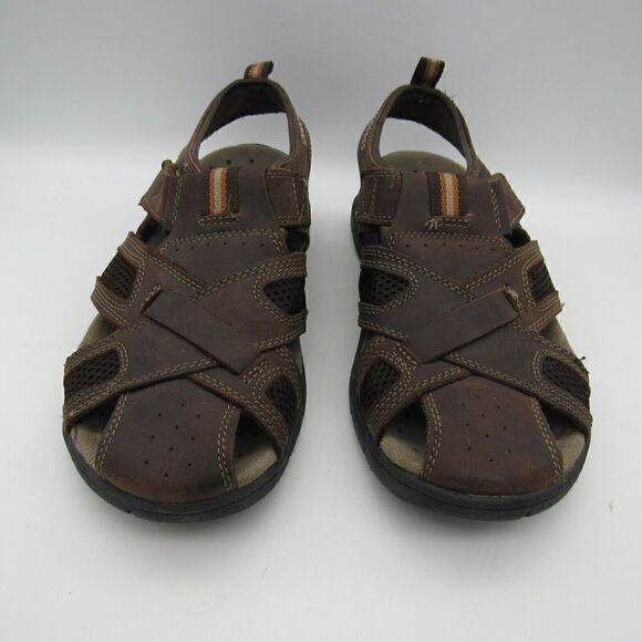 Skechers 62091 Men's Brown Leather Comfort Hiking Fisherman Sandals Size 9 - Picture 2 of 7